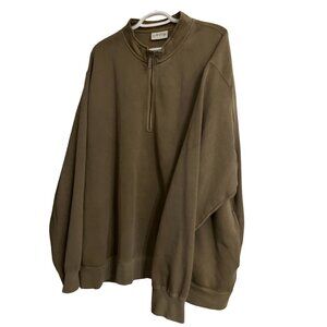 Orvis Classic Mens 1/4 Zip Pullover Fleece Lined Sweater Brown CONFIRM SIZE